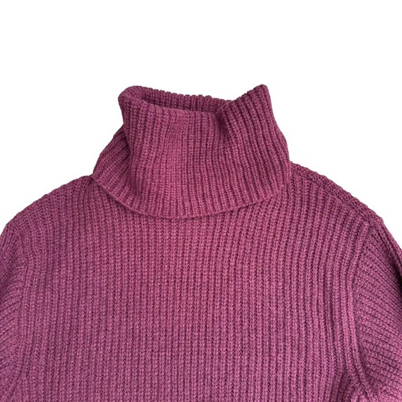 Lulus Turtleneck Sweater Womens Ribbed Long Sleeve Soft Stretch Red Large - Picture 4 of 10